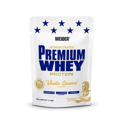 Premium Whey Protein fehérjepor - 500 g - vanília-karamella