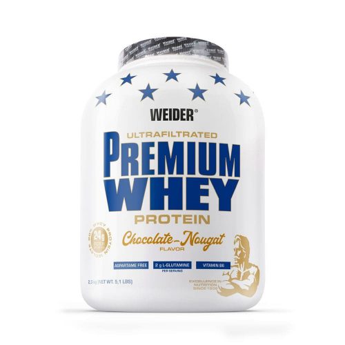 Premium Whey Protein fehérjepor - 2,3 kg - csokoládé-nugát