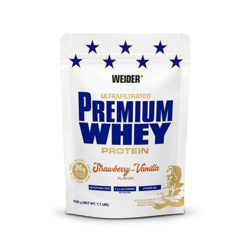 Premium Whey Protein fehérjepor - 500 g - eper-vanília