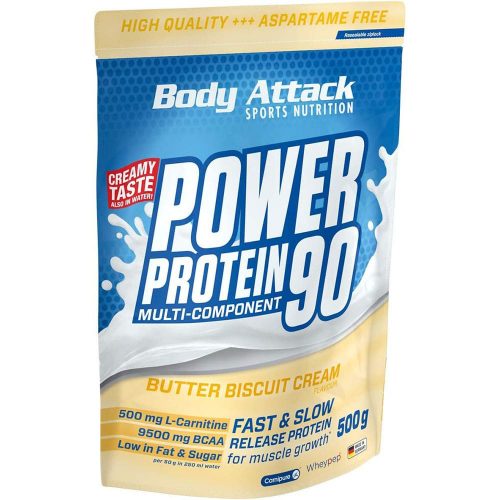 Power Protein 90 multi-component fehérje – 500 g - vajaskeksz