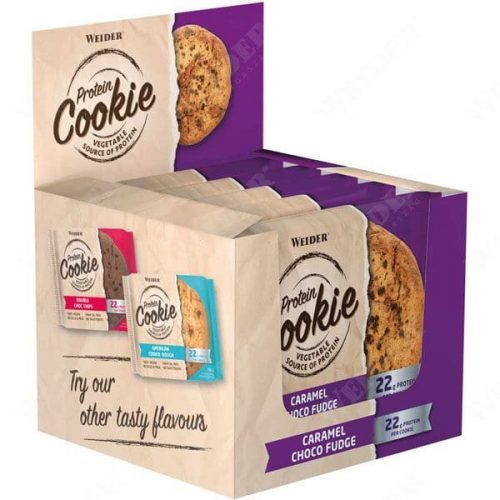 Protein Cookie vegán fehérje süti - 12x90 g - karamella-csoki